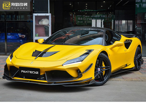 Комплект из углеродного волокна Paktechz Style для Ferrari F8 Комплект корпуса из углеродного волокна Передняя лопатка Задняя диффузия Спойлер