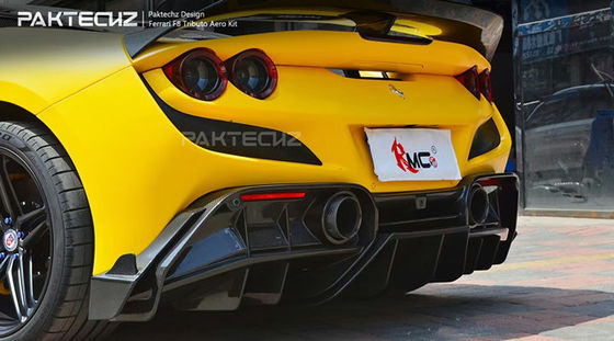 Комплект из углеродного волокна Paktechz Style для Ferrari F8 Комплект корпуса из углеродного волокна Передняя лопатка Задняя диффузия Спойлер