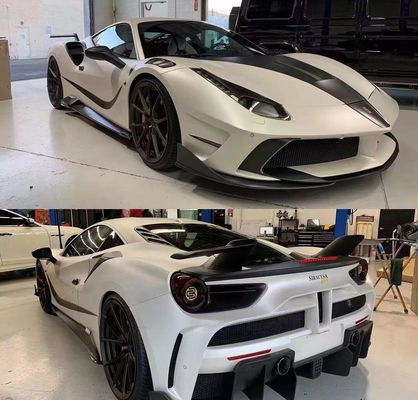 Автозапчасти для Ferrari 488 Куриный комплект 488 Модернизированный MSY стиль Передний и задний бампер Спойлер Углеродные волокна Куриный комплект