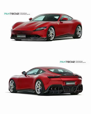 Сухое углеродное волокно для Ferrari ROMA Углеродное волокно корпуса KitROMA Углеродное волокно передний губный диффузер спойлер капюшон гриль корпуса Kit