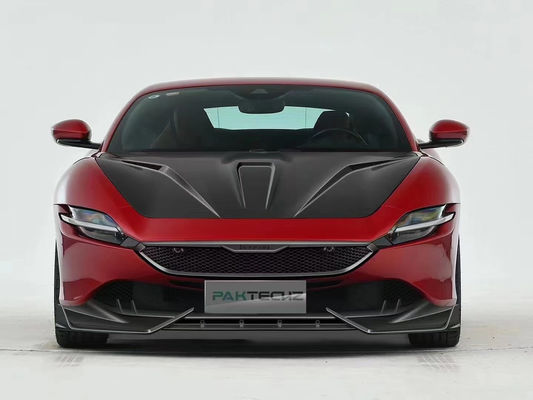 Сухое углеродное волокно для Ferrari ROMA Углеродное волокно корпуса KitROMA Углеродное волокно передний губный диффузер спойлер капюшон гриль корпуса Kit