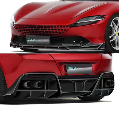 Сухое углеродное волокно для Ferrari ROMA Углеродное волокно корпуса KitROMA Углеродное волокно передний губный диффузер спойлер капюшон гриль корпуса Kit
