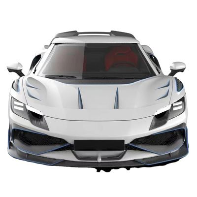 296GTB Ferrari Kit Car Body 2021 Сухое углеродное волокно Передняя губа Передняя машина Бампер диффузер