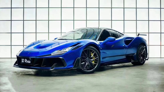 Синий F8 Ferrari Body Kit F8 MSY стиль передний бампер губа корпус комплект спойлер боковые юбки