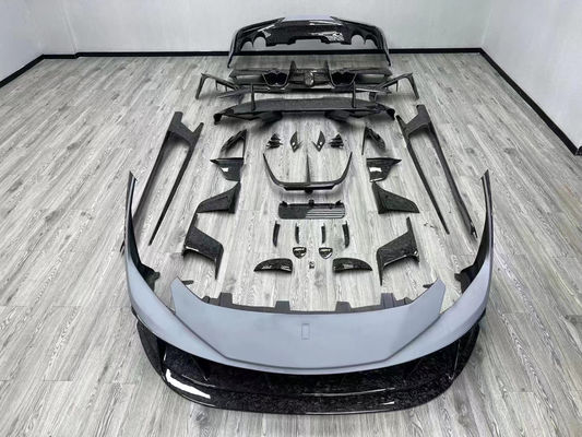 Синий F8 Ferrari Body Kit F8 MSY стиль передний бампер губа корпус комплект спойлер боковые юбки