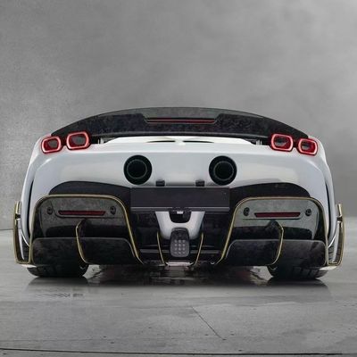 SF90 Ferrari Body Kit MSY стиль Углеродные волокна Задние бампер губы Спойлер Боковая юбка