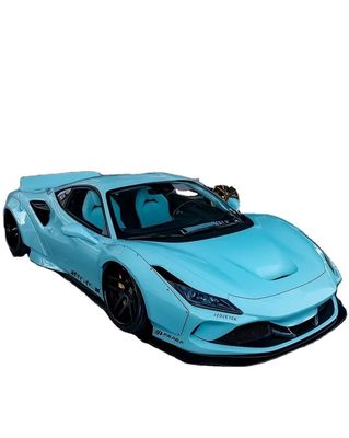 F8 Ferrari Auto Body Kit LB Style Синий углеродный волокна спойлер губы Широкий корпус набор колесная арка