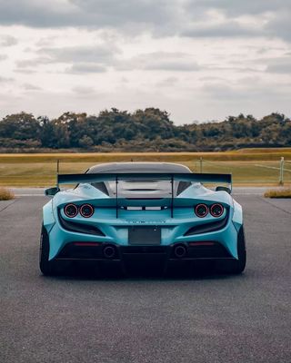 F8 Ferrari Auto Body Kit LB Style Синий углеродный волокна спойлер губы Широкий корпус набор колесная арка