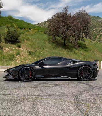 SF90 Ferrari Carbon Fiber Body Kit 1016 Style Передняя губа Воздухозабор Черный спойлер Фендер