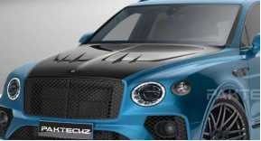 Авто синий Bentley Bentayga корпусный комплект широкофюзеляжный углеродный волокно передний губный диффузер крыльцо капот