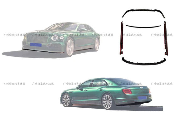 Flying Spur Bentley Body Kit W12 Style Carbon Fiber Lip Kit 2019 Диффузор Спойлер Боковая юбка