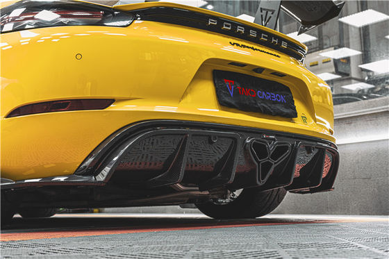 Для Porsche 718 Boxster Cayman корпусный комплект из углеродного волокна Материал 718 углеродного волокна заднего диффузера EVO Style 718 углеродного волокна корпусный комплект