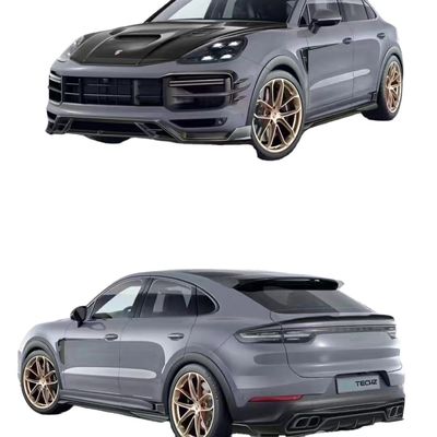 Для Porsche Cayenne Углеродные волокна корпус Kit Cayenne Углеродные волокна Передний губный диффузер Спойлер верхний крыло капюшон боковой юбки