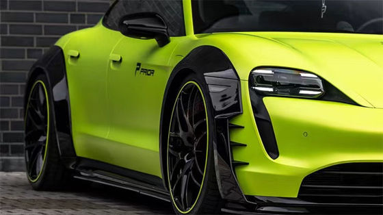 Для Porsche Taycan широкофюзеляжный комплект Taycan модернизирует PD-стиль Углеродные волокна Передний губный диффузор Спойлер Боковая юбка колесная арка