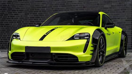 Для Porsche Taycan широкофюзеляжный комплект Taycan модернизирует PD-стиль Углеродные волокна Передний губный диффузор Спойлер Боковая юбка колесная арка