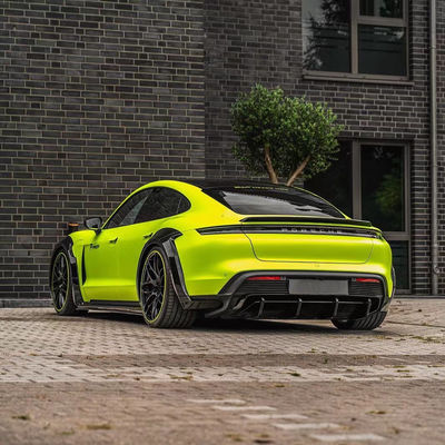 Для Porsche Taycan широкофюзеляжный комплект Taycan модернизирует PD-стиль Углеродные волокна Передний губный диффузор Спойлер Боковая юбка колесная арка