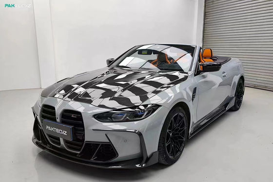 Для BMW G80 G82M3 M4 Комплект корпуса из углеродного волокна G80 G82M3 M4 Усовершенствованный Paktechz Style Front Lip Diffuser Spoiler Hood