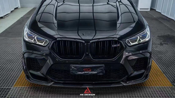 Для BMW X6M F96 Комплект корпуса из углеродного волокна X6M F96 Улучшает диффузер передней губы из углеродного волокна AE Style