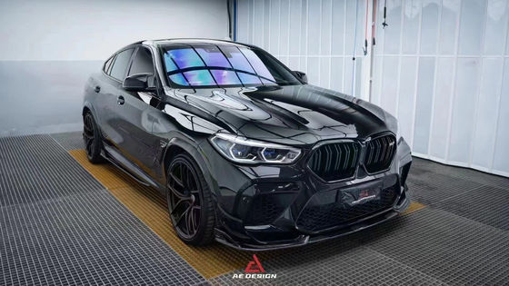 Для BMW X6M F96 Комплект корпуса из углеродного волокна X6M F96 Улучшает диффузер передней губы из углеродного волокна AE Style