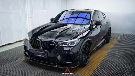 Для BMW X6M F96 Комплект корпуса из углеродного волокна X6M F96 Улучшает диффузер передней губы из углеродного волокна AE Style
