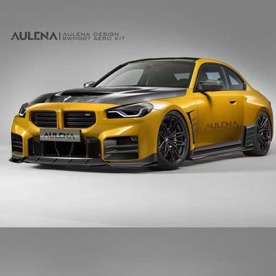 Для BMW M2 G87 Комплект корпуса из углеродного волокна M2 Усовершенствованный Paktechz стиль Углеродный волокно передний губный диффузер Spoiler Hood