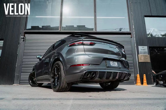 Замена 2019 Porsche Cayenne Body Kit Боковые юбки Сухой диффузер из углеродного волокна Спойлер