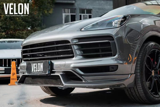 Замена 2019 Porsche Cayenne Body Kit Боковые юбки Сухой диффузер из углеродного волокна Спойлер