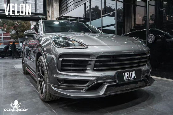Замена 2019 Porsche Cayenne Body Kit Боковые юбки Сухой диффузер из углеродного волокна Спойлер