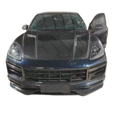2019 Black Porsche Cayenne Body Kit TH Style Hood Моторная крышка Сухое углеродное волокно