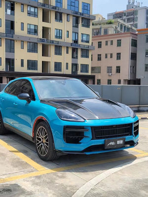 2019 Black Porsche Cayenne Body Kit TH Style Hood Моторная крышка Сухое углеродное волокно