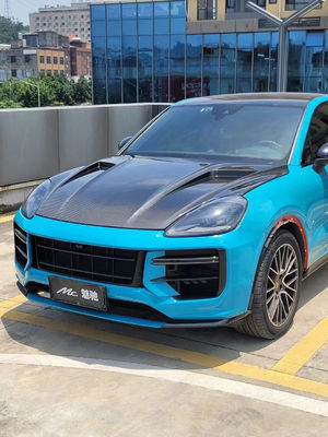2019 Black Porsche Cayenne Body Kit TH Style Hood Моторная крышка Сухое углеродное волокно