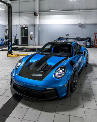 Синий Porsche Body Kit 992 GT3RS Style Сухой капот из углеродного волокна