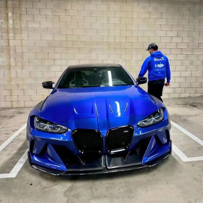 4 Купе Bmw M3 Корпусный комплект Синий Заменить Передний стиль GEEX Передний бампер Фендеры