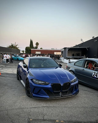 4 Купе Bmw M3 Корпусный комплект Синий Заменить Передний стиль GEEX Передний бампер Фендеры
