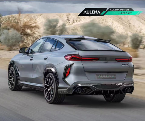 SUV Bmw X6 Корпусный комплект Углеродные волокна X6M Передний бампер Лоб Сплитер Боковый спойлер