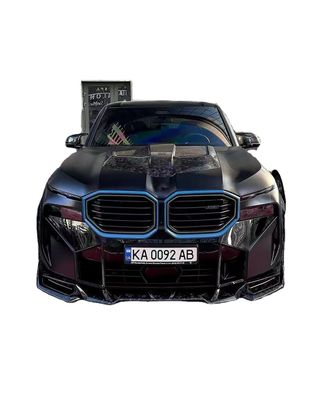 XM Bmw Wide Body Kit Углеродное волокно Передний губный спойлер Черный Bmw Боковая юбка Колесная арка