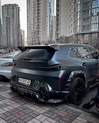 XM Bmw Wide Body Kit Углеродное волокно Передний губный спойлер Черный Bmw Боковая юбка Колесная арка