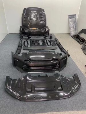 Для Nissan GTR R35 Углеродные волокна корпус Kit GTR Обновленный верхний стиль Углеродные волокна передний и задний бампер Боковые юбки спойлеры