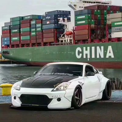 350Z Nissan Body Kit Резиновая волокна Бампер Задний диффузер Авто Передний спойлер Боковая юбка