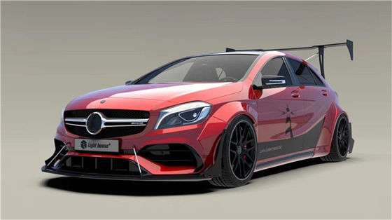Для Mercedes AMG A45 Комплект корпуса из углеродного волокна A45 Обновленный верхний стиль передний лопатый диффузерный спойлер широкий корпус