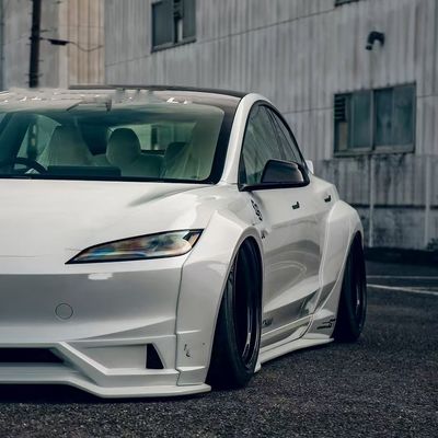 2020- Tesla Body Kit Резиновое волокно LB Style Tesla Model 3 Спойлер Передний губный диффузор
