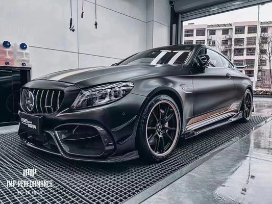 Автозапчасти для Mercedes C63 C63S Купе кузовный комплект C63 C63S Купе модернизированный IMP стиль передний и задний бампер спойлер кузовный комплект