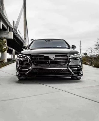 Для Mercedes S-Class W223 S400 S450 Комплект корпуса из углеродного волокна W223 Maybach Усовершенствованный стиль BUS Front Shovel Diffuser Spoiler
