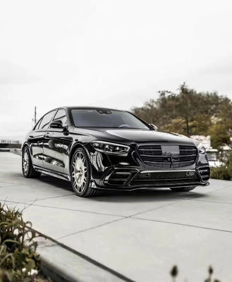 Для Mercedes S-Class W223 S400 S450 Комплект корпуса из углеродного волокна W223 Maybach Усовершенствованный стиль BUS Front Shovel Diffuser Spoiler
