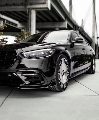 Для Mercedes S-Class W223 S400 S450 Комплект корпуса из углеродного волокна W223 Maybach Усовершенствованный стиль BUS Front Shovel Diffuser Spoiler