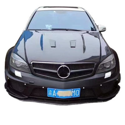 Для Mercedes W204 C63 Body Kit W204 Усовершенствованная черная серия стиль передний и задний бампер капюшон широкофюзеляжный комплект