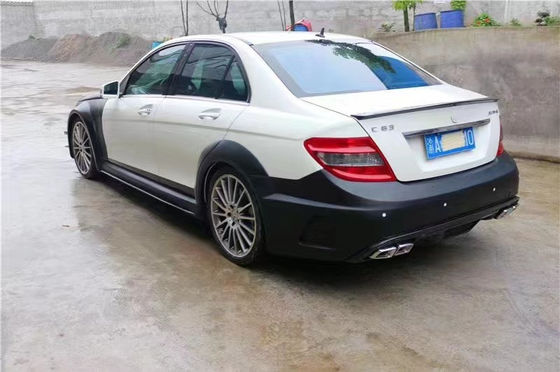 Для Mercedes W204 C63 Body Kit W204 Усовершенствованная черная серия стиль передний и задний бампер капюшон широкофюзеляжный комплект